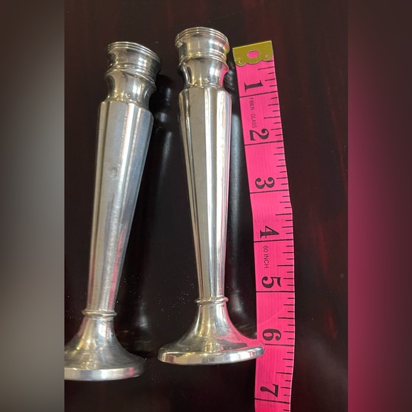 Vintage Silver Plated Art Decor Style Salt & Pepper Shaker Set 6” - Picture 8 of 10